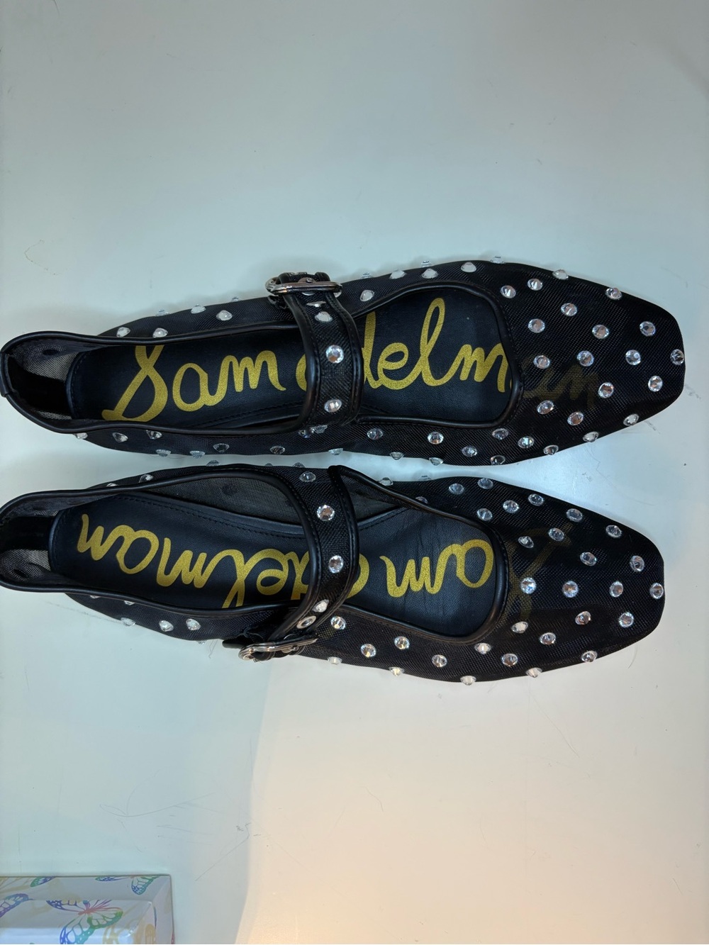 Sam Edelman Black Crystal Michaela Shine Mary Jane Flats | Size 8 1/2 - Picture 2 of 12